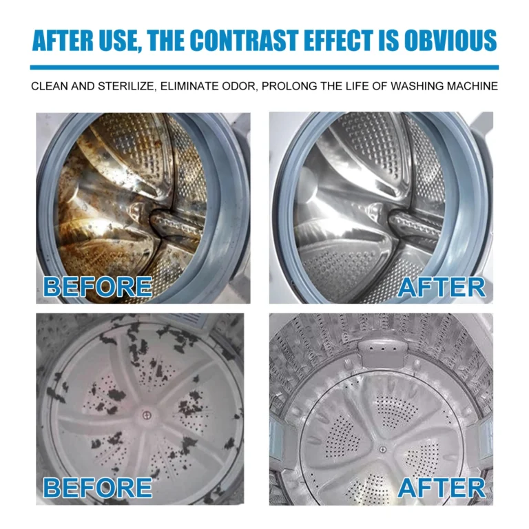 Washing machine drum before and after cleaning